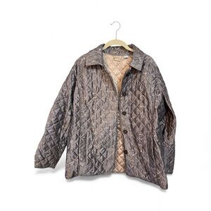 Chico’s Quilted Python Animal Print Outerwear Jacket, Size 12/14